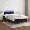 Maison Exclusive - Sommier à lattes de lit matelas et LED noir 120x190 cm tissu