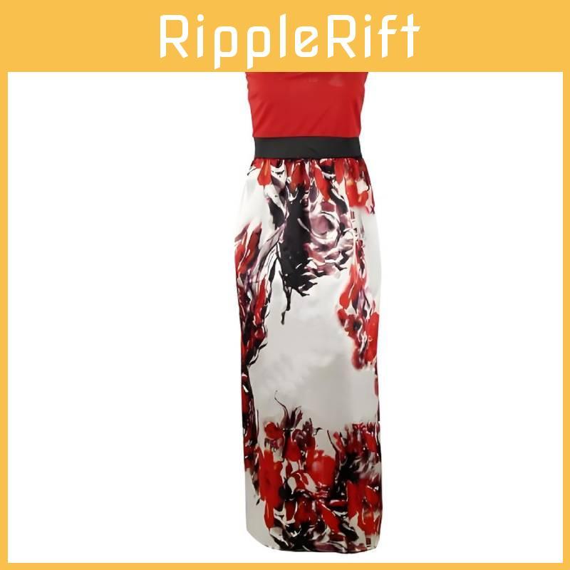 Elegant 2019 Floral Print Sleeveless Maxi Dress For Women In Plus Size Cotton Blend