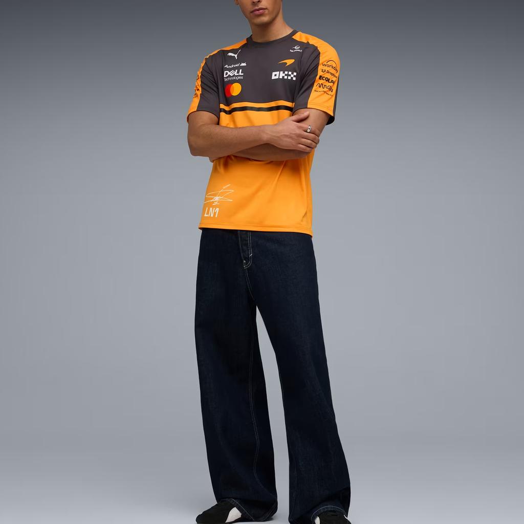 Puma X McLaren Replica Racing Norris Knitted Crew Neck Short Sleeve T-Shirt Men Tops 713953-01