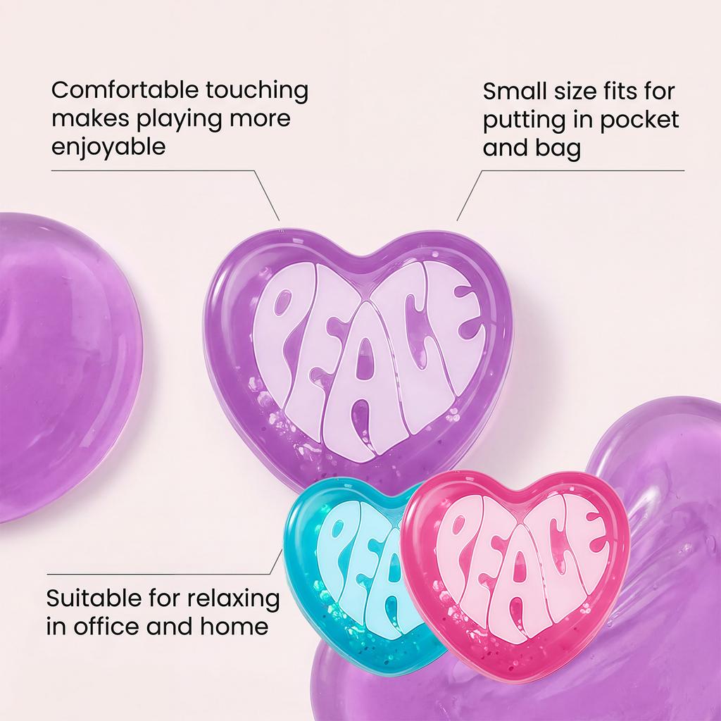 Squeeze Anxiety Relief Cute Heart Shape Pinching Decompression Toy Sensory Fidget Toys Soft Slow Rebound Fun Gift Squishy Ball