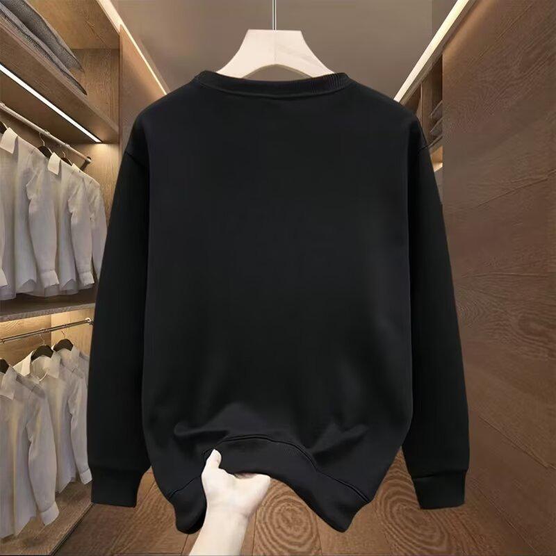 European Trendy Men's Printed Round Neck Hoodie - Slim-Fit Versatile Autumn/Winter Top