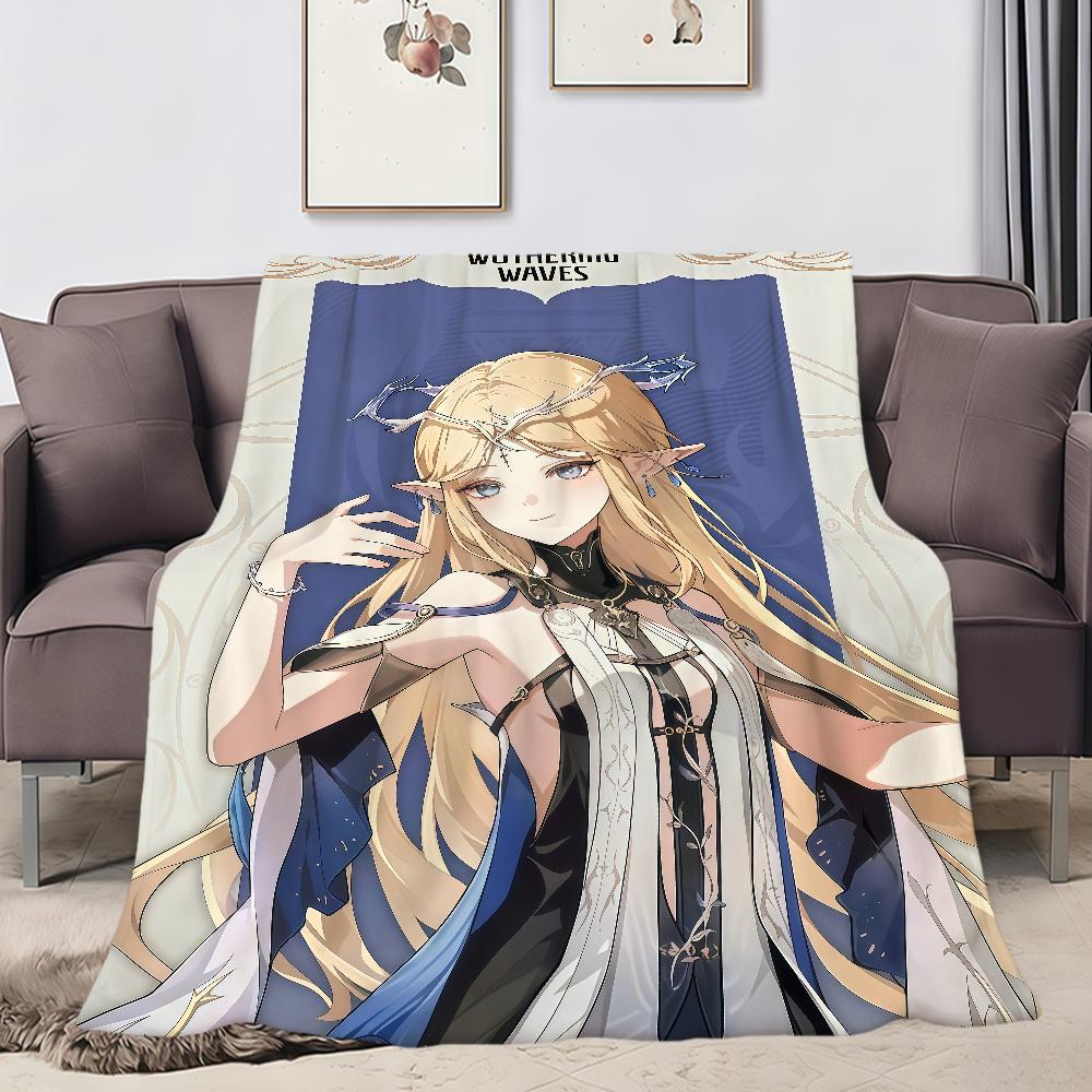 game Wuthering Waves Cartethyia Flannel soft warm plush blanket for sofa living room pet hogar bedroom gift home Car portable