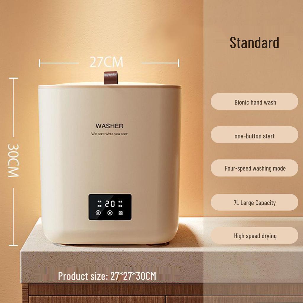 Compact Smart Washer-Dryer Combo for Underwear and Socks - Automatic Mini Laundry Machine