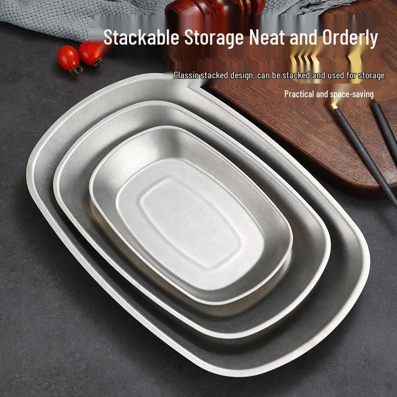 Koreanisches Grillpfannen- und Warmhalteplatten-Set aus Edelstahl: Barbecue-, Gemüse-, Nordic Gold- und Cheung Fun-Teller