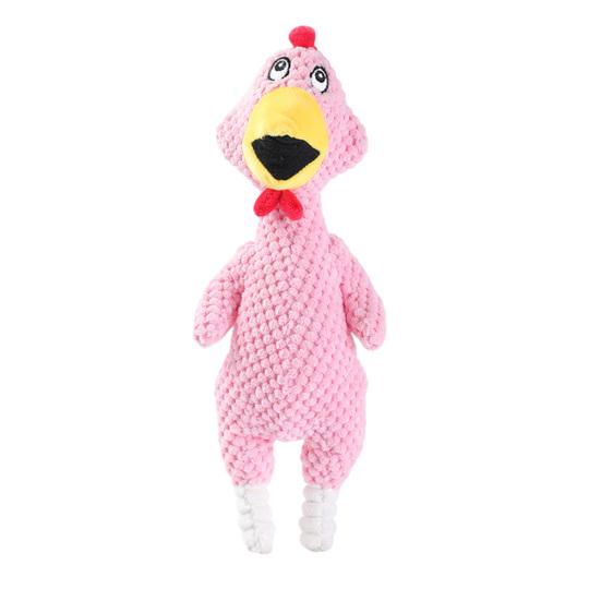 

Indestructible Plush Dog Toy for Aggressive Chewers Interactive Squeaky Soft Stuffed Chicken рожевий