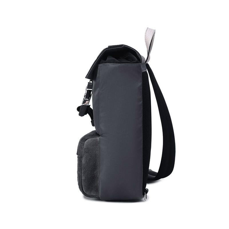 Fendi ness FF Logo Pattern Large Capacity Belt Buckle Nylon Backpack Men Backpacks Gray 7VZ067-AHU7-F1GM1