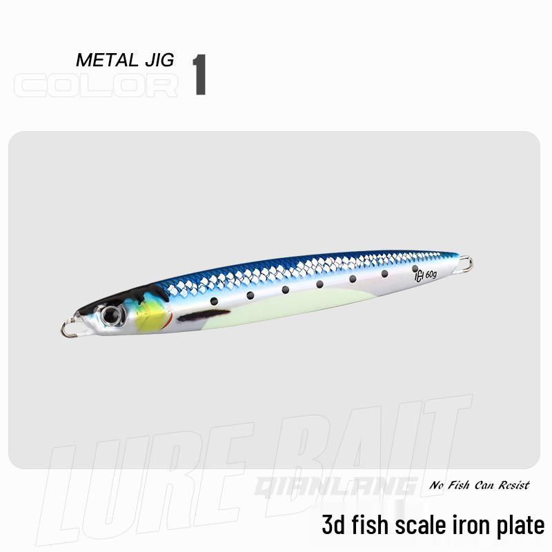 

3D Светящийся Быстро Тонущий Металлический Джиг для Морской Рыбалки: Идеально для макрели и кингфиша 40g