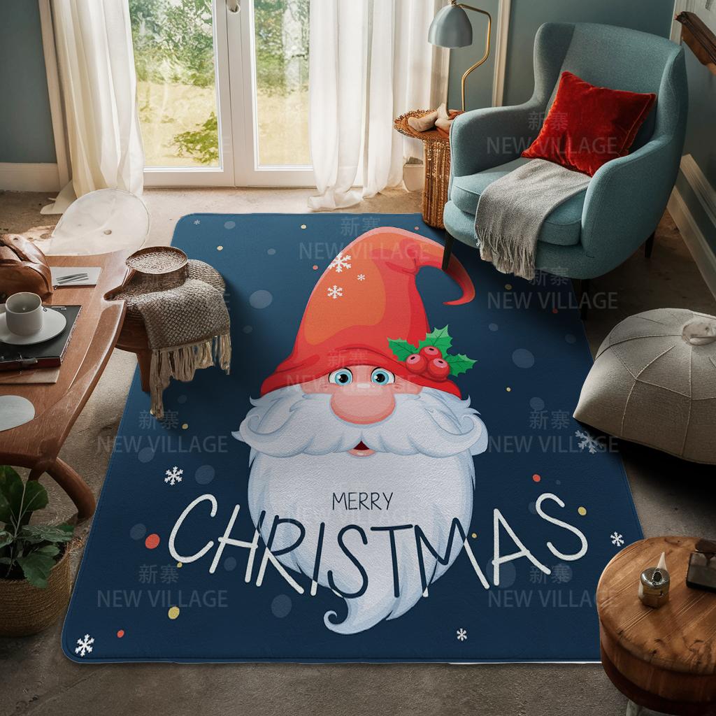 House Entrance Carpet Home Door Mat Living Room Bath Foot Bathroom Non-slip Water Absorption Rugs Bath Merry Christmas Winter