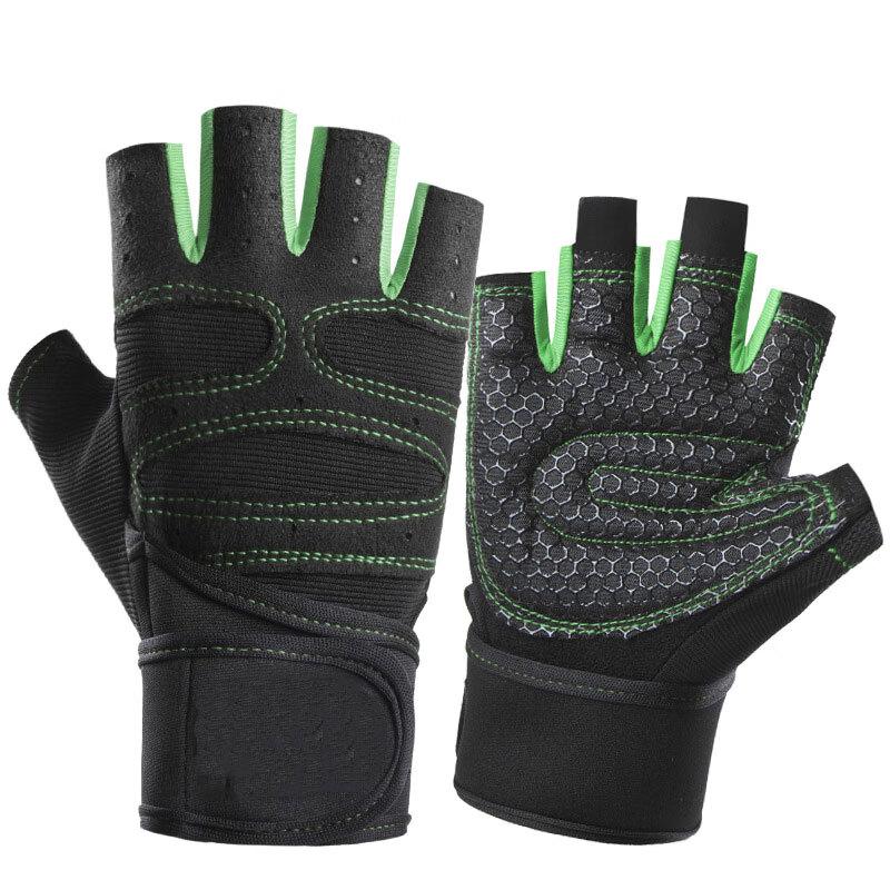 Haoying Half-Finger Anti-Slip Fitness Gloves (2 Pairs) L