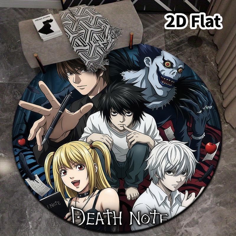 Death Note Round Area Rug Carpet Rug For Living Room Bedroom Sofa Playroom Decor Nonslip Floor Mat