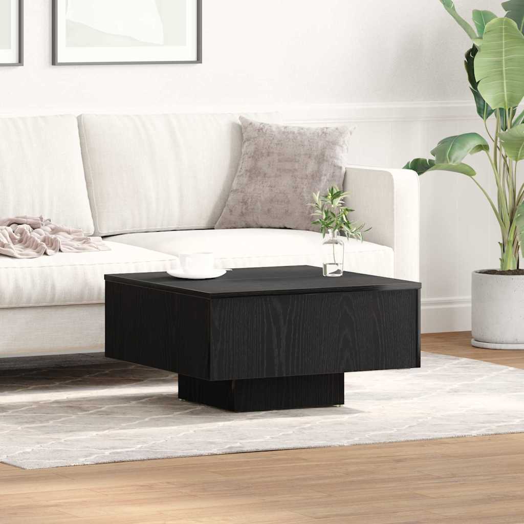 Coffee Table Black Oak Look 60 X 60 X 31.5 Cm Engineered Wood