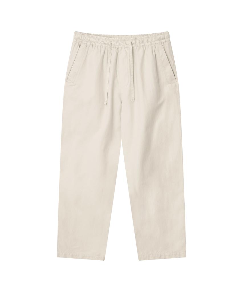 Oteumilkape Linen Blend Garment Dyed Easy Pants - Oatmeal