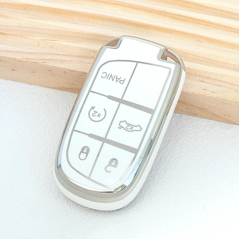 New TPU Car Remote Key Case Cover Shell, For Jeep Renegade Grand Cherokee Dodge Ram Charger 1500 Challenger Chrysler 300C Travel
