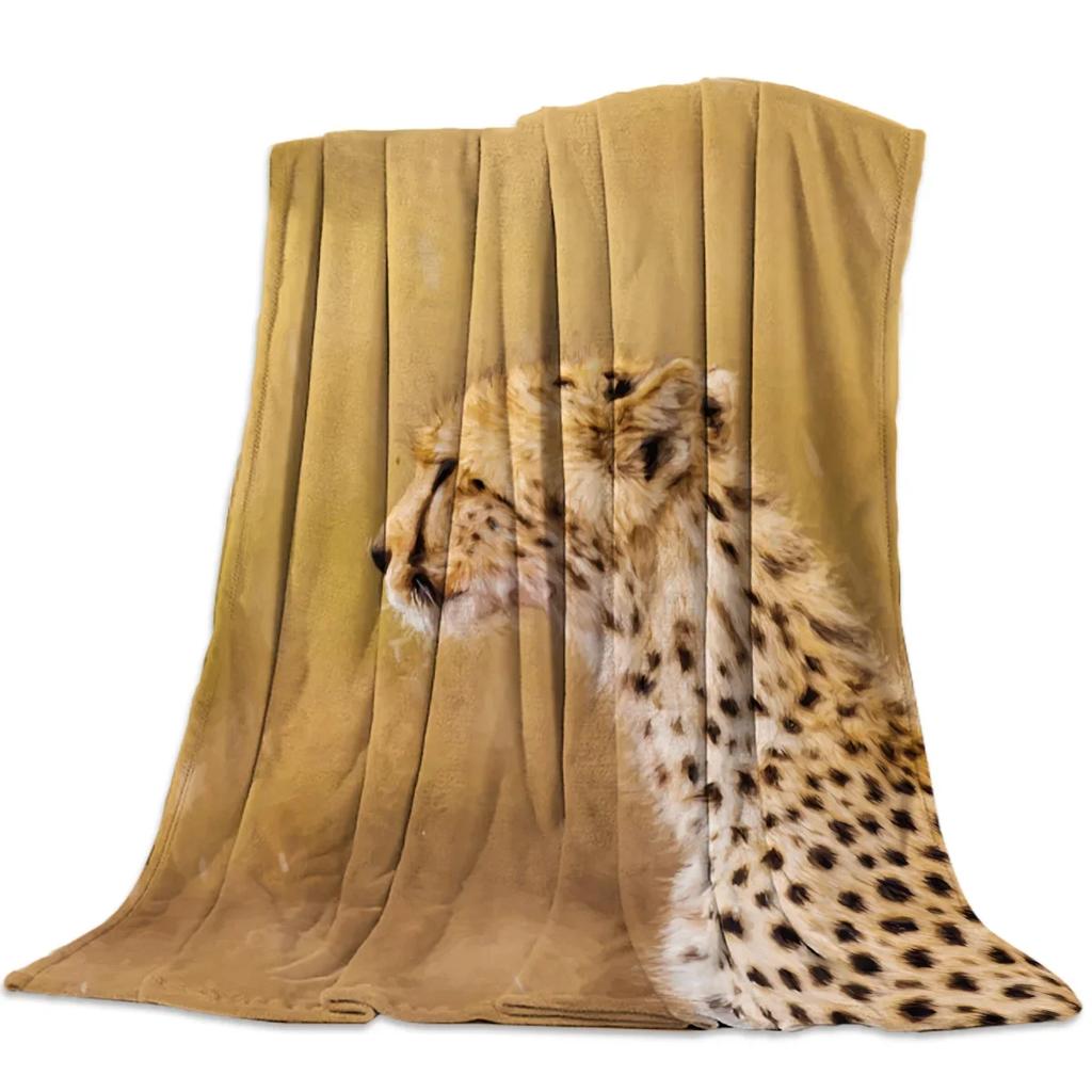 Wild Animal Cheetah Flannel Fleece Bed Blanket Bedspread Bed Cover Soft Lightweight Warm Cozy Throw Blanket Twin Queen King Size
