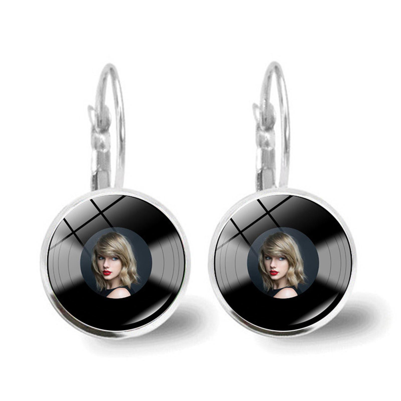 

Round Vinyl Record Style Drop Earrings Music Theme Dangle Earrings Lightweight Metal Hook Jewelry for Women and Teens One Size
