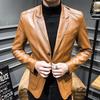 Giacca di Pelle di Lusso Cappotto in Pelle da Uomo Abito Cappotto Casual Giacca da Abito Piccolo da Uomo Giacca in Ecopelle da Uomo