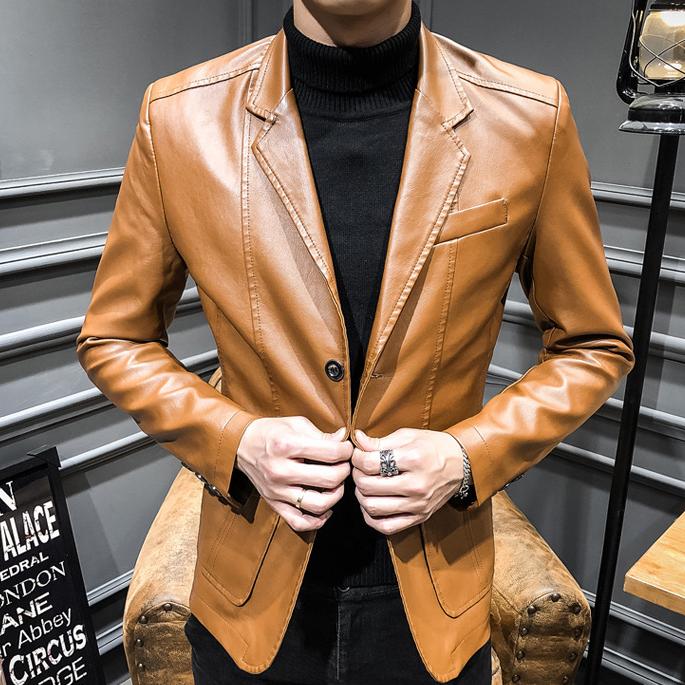 Giacca di Pelle di Lusso Cappotto in Pelle da Uomo Abito Cappotto Casual Giacca da Abito Piccolo da Uomo Giacca in Ecopelle da Uomo