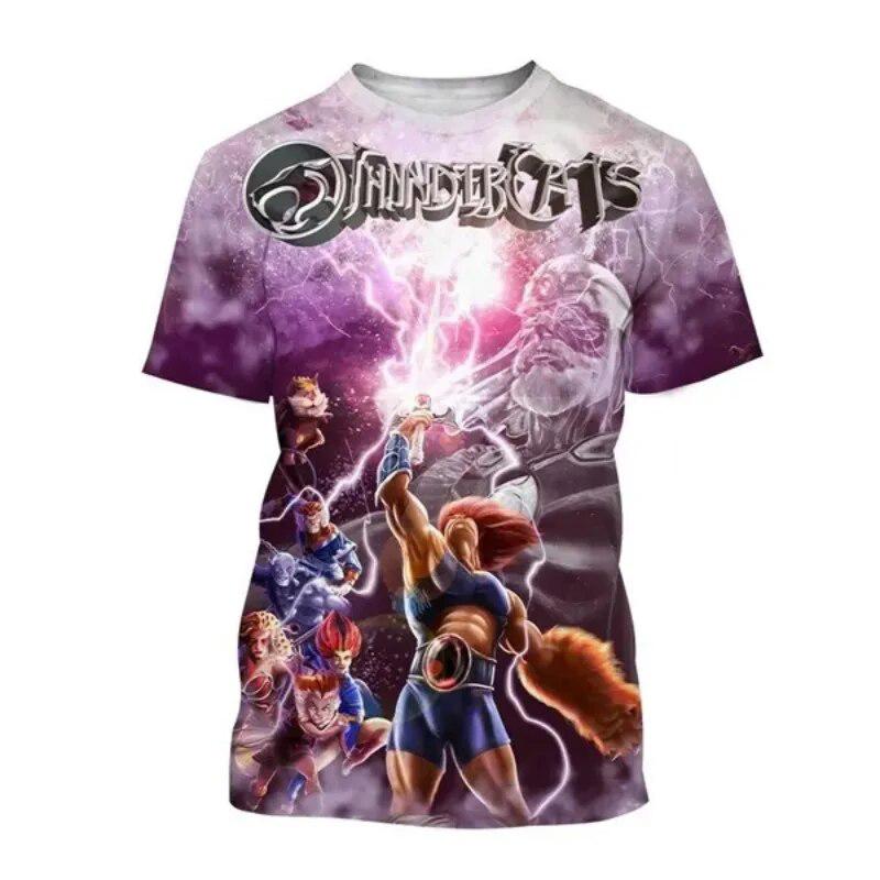 Summer Thundercats Anime Streetwear Men Women Fashion Short Sleeve T Shirt O-Neck Tops Clothing 6XL