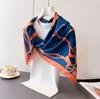 New harness chain simulation silk high-end large square scarf silk scarf printed shawl decorative scarf sunscreen headscarf scarf
