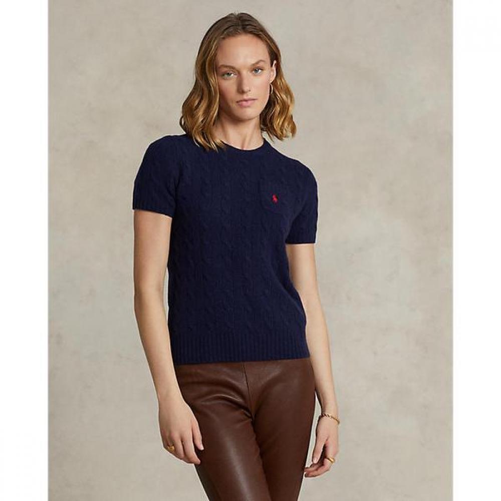 

Polo Ralph Lauren Women Cable Wool Cashmere Short Sleeve Sweater Wmposwenc020419400 XS