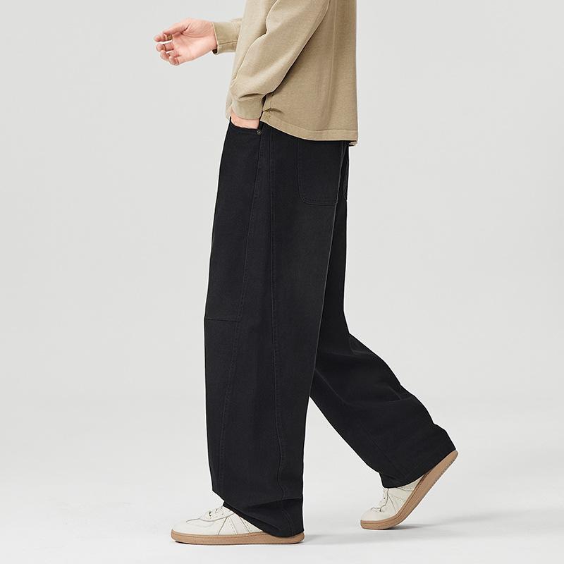American solid color heavy casual pants men's spring and autumn new versatile popular popular straight loose pants