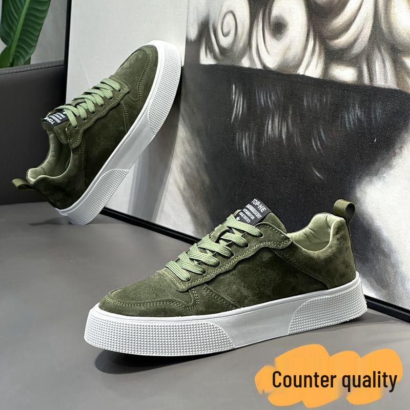 Men's Breathable Canvas Shoes, Soft Sole, Comfortable, Fashionable, Plus Size, Spring/Autumn, Available in Coffee, Green, and Black