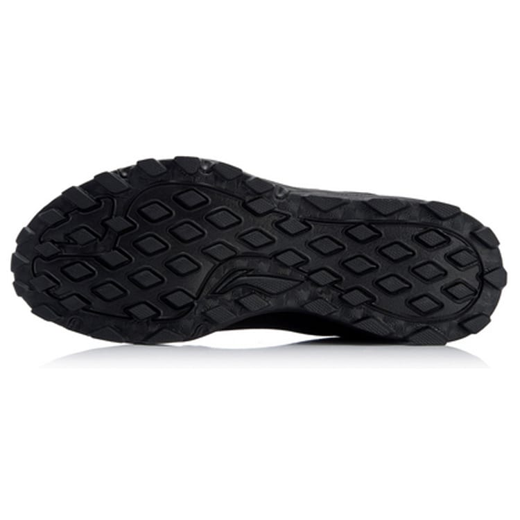 Li Ning Cushioning Slip Resistant Abrasion Resistant Low Top Long Distance Running Shoes Men's Standard Black ARDL003-6