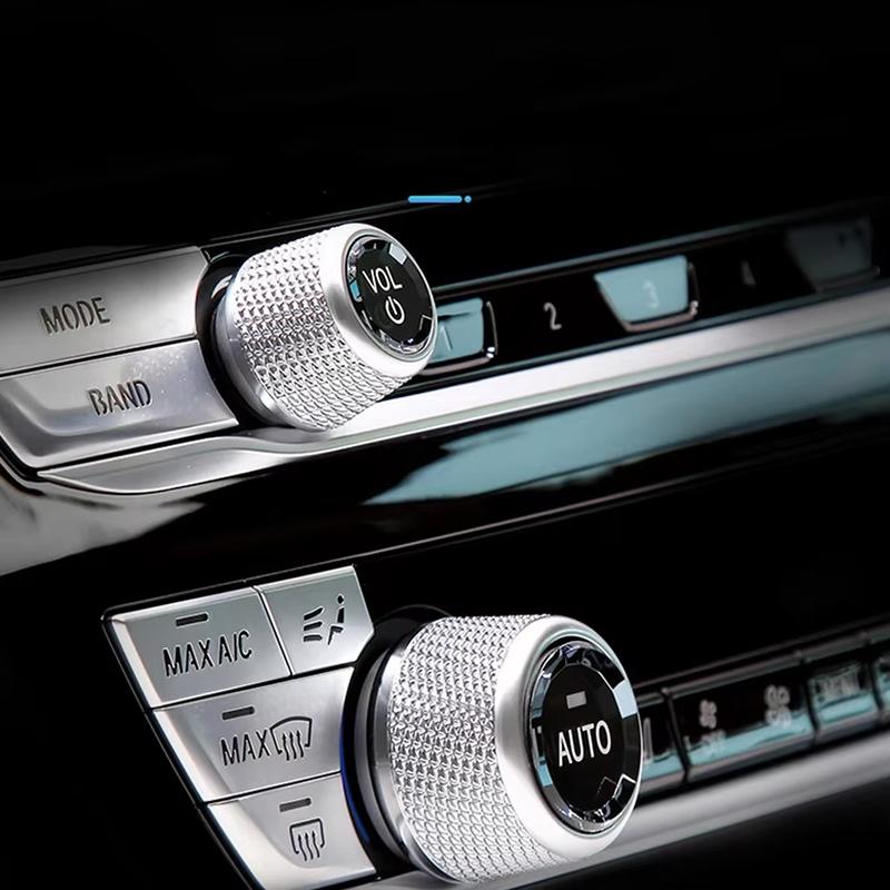 Premium Crystal Volume & AC Knob Covers for BMW F30 F10 F25 F15 F02 G30 G01 G02 Interior Air Conditioning Control Knob Button