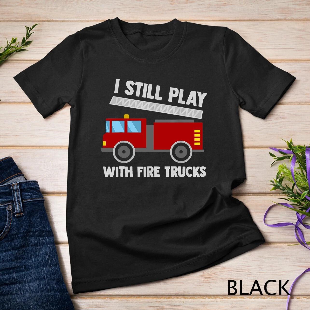 Funny Fire Truck Toy Boys Firefighter Tools Fireman Costume Unisex T-shirt M
