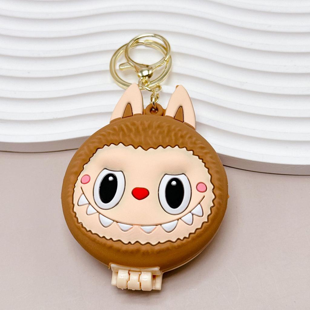 Function 3-in-1 Keychain Decorative Pendant Girls Portable Small Mirror Pendant