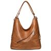 Vintage PU Leather Multifunctional Women Backpack Large Capacityf Commute Female Shoulder Crossbody Bags Travel School Backpacks