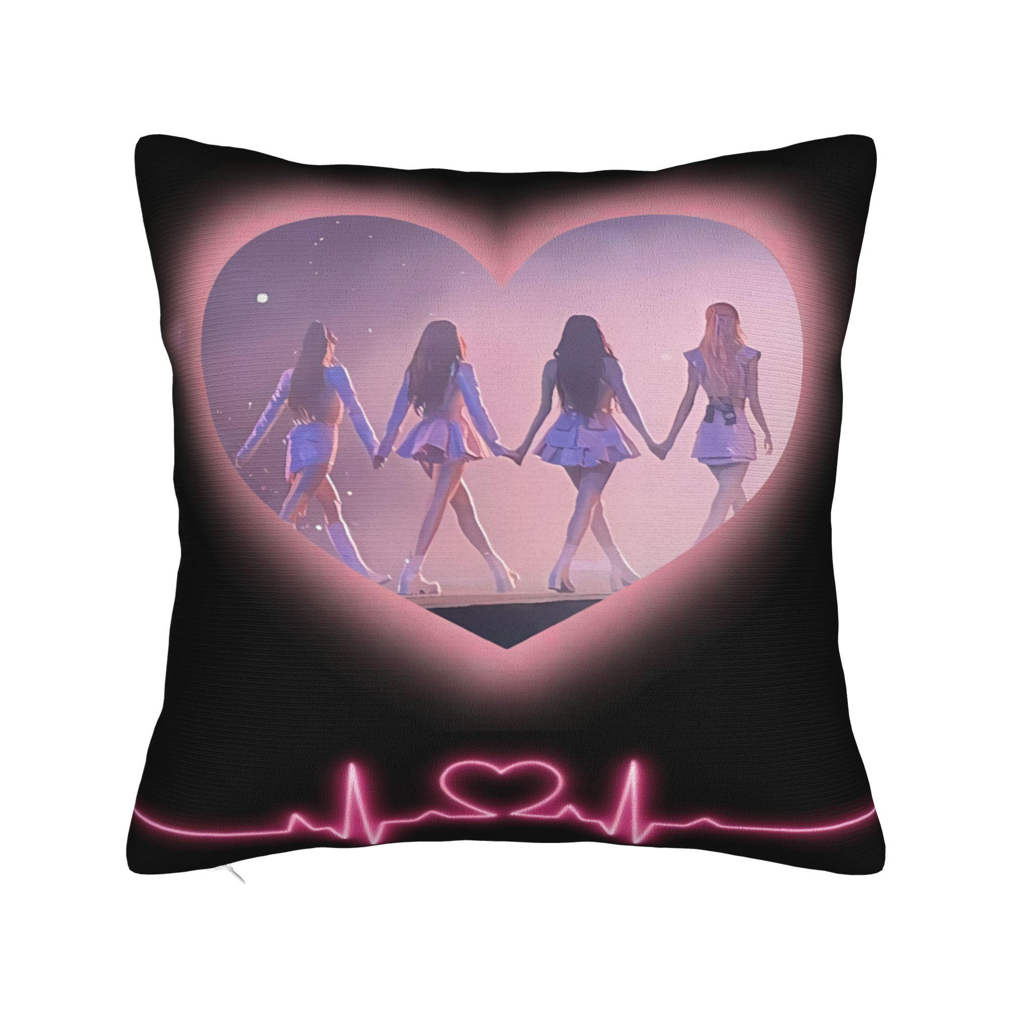 

Подушка B-Black Pinks Чохол для подушки Модний чохол для подушки Kpop Girls Для вітальні Ліжка Стільця Зручні наволочки Ідея для подарунка 12x12Inch
