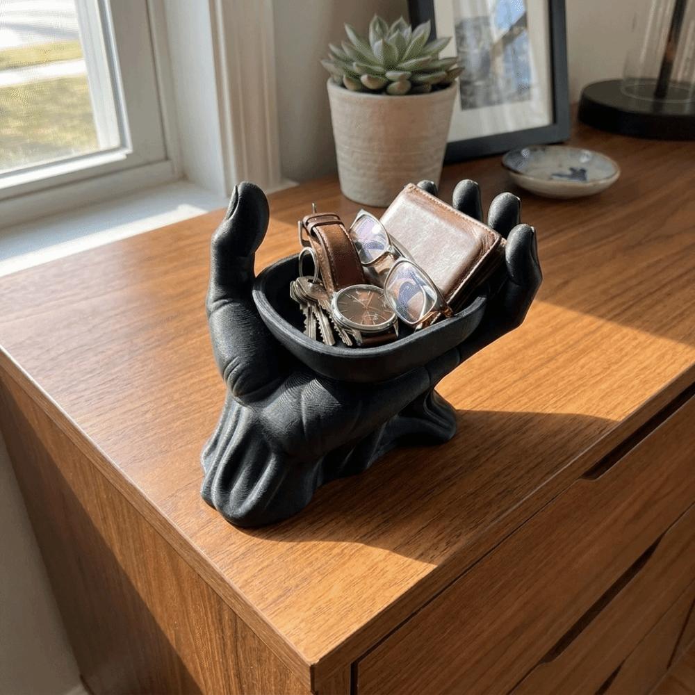Craft Open Palm Palm Jewelry Storage Tray Multi-purpose Plastic Hand Sculpture 3D Printed Decorative Ornament Key Storage