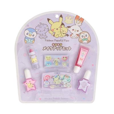 Shobido Pokémon Poké Piece Sparkly Makeup Set (Purple) - Includes Lip Gloss, Holographic Stickers, Nail Art, and Eyeshadow Palette
