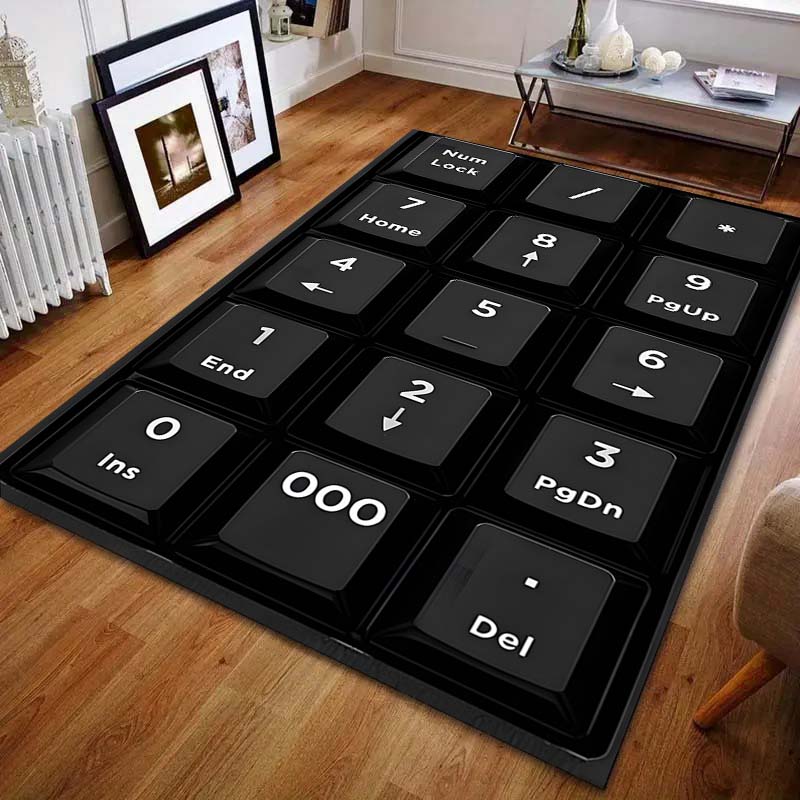 

Funny Keyboard Numbers Printed Carpet for Bedroom Living Room Bedside Sofa Floor Mat Modern Home Decor Area Rug Large Size 40cm x 60cm