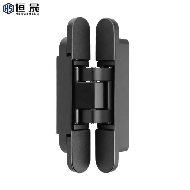 Doorplus Charnière de Porte Invisible Réglable 3D Charnières de Porte Alliage de Zinc Charnière de Porte Noire