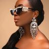 Stonefans Exaggerated Colorful Earrings Oversize Accessories for Women  Party Queen Crystal Tassel Dangle Earrings Jewelry