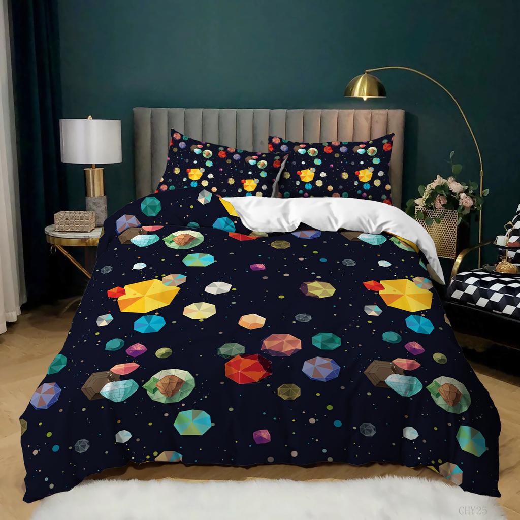 3D Digital Printing Simple And Fresh Three-Piece New Year'S Day New Year'S Kit Quilt Cover Bedding