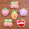 10Pcs DIY Resin Accessories Fruit Cherry Apple Flower Strawberry Pendant