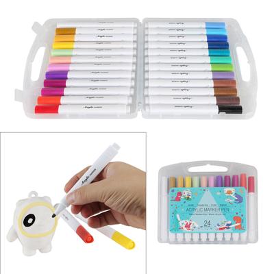 24 cores marcador acrílico tinta pincel marcador caneta para modelos impressos em 3D colorir caneta de tinta à base de água
