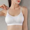 Women's Spring and Summer Seamless Elastic Cross Back Cami Bra Wireless Sleep Yoga Bralette Running and Fitness Sports Bra