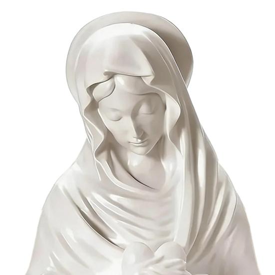 Yousheng Virgin Mary Jewelry Holder for Rosary Necklace Rings 5" Blessed Catholic Resin Statue Religious Keepsake for Christian Home Decor