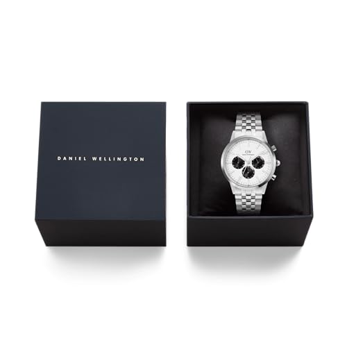 Daniel Wellington Iconic 42 Chronograph Arch 5-Link Off-White Panda S Men's Watch. This Elegant Watch Is Perfect for Men In Their 20s, 30s, and 40s. A