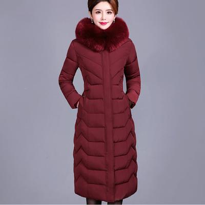 Autumn and Winter Long Down Cotton Jacket, Fashionable Women's Clothing, Warm and Casual Cotton Jacket, Thickened Over The Knee Slim Fit Cotton Jacket