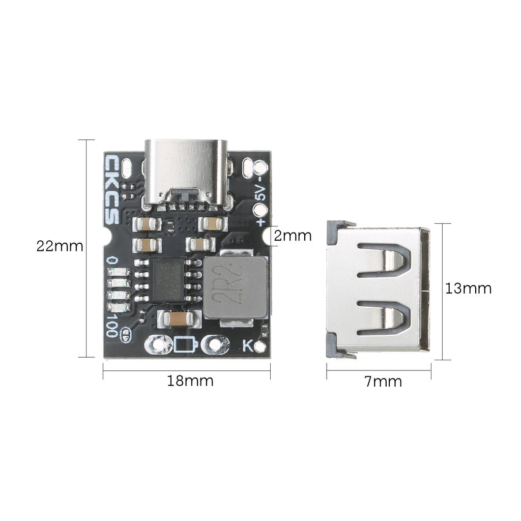 5V 2A Lithium Battery Charging Board Type C Input with Female Charging Module Type C Charge Module for Electronic DIY