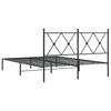 Metal Bed Frame with Headboard Black 140 x 190 cm