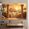 A Tapestry Themed Around the Egyptian Pyramids - a Vibrant Photographic Background Scene That Showcases the Sphinx