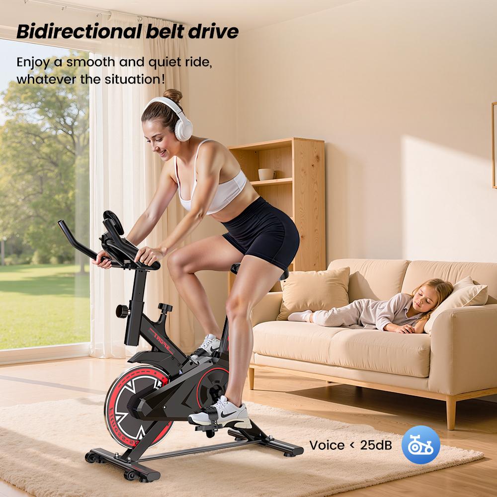 Exercise Bike iScooter With 5kg Flywheel Adjustable Armrests And Seat Digital Display Quiet Indoor Exercise Bike Max Load 120Kg Black Qk101