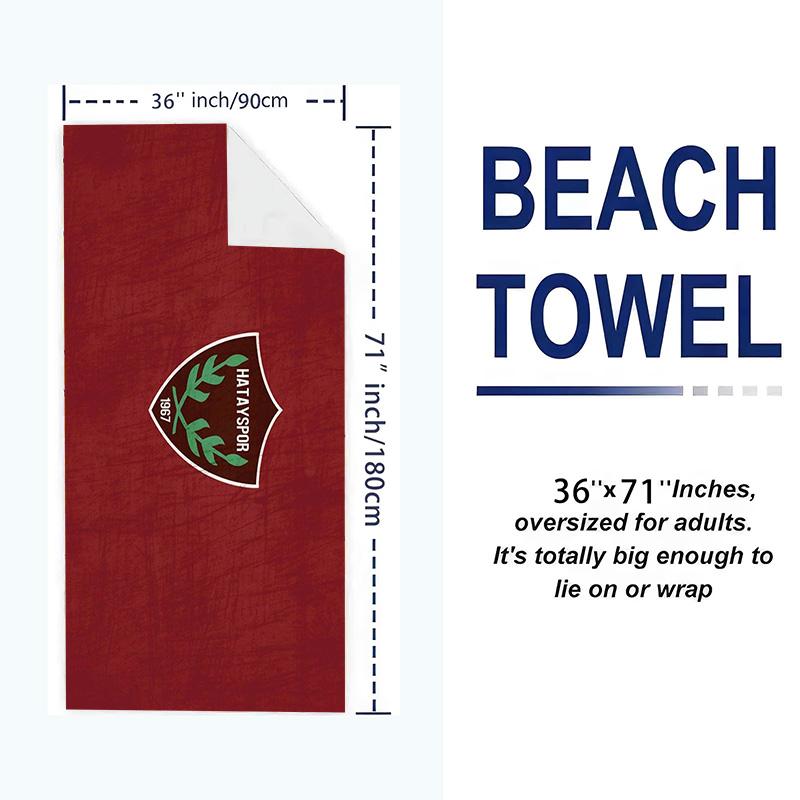Hatayspor Print Beach Towel, Large Soft Quick Dry Towel for Beach Camping Swimming