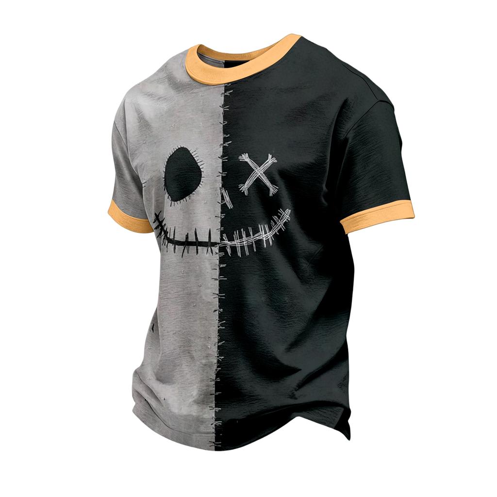 Men's Short Sleeve Halloween Print T-Shirt Casual Fashion Top